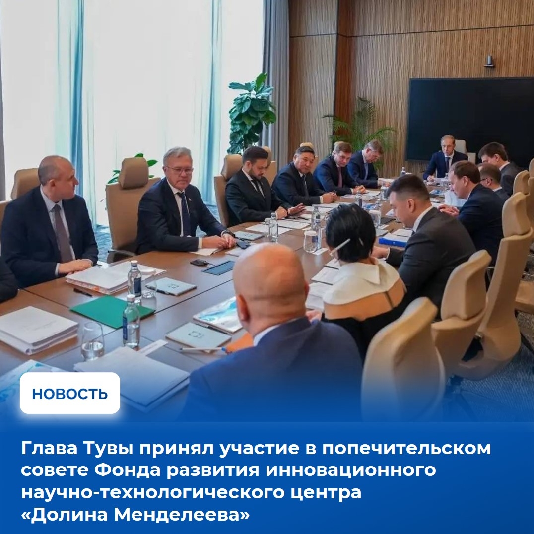 Владислав Ховалыг принял участие в первом заседании попечительского совета Фонда развития инновационного научно-технологического центра «Долина Менделеева», проходившем под председательством первого заместителя Председателя Правительства РФ Дениса Мантуро